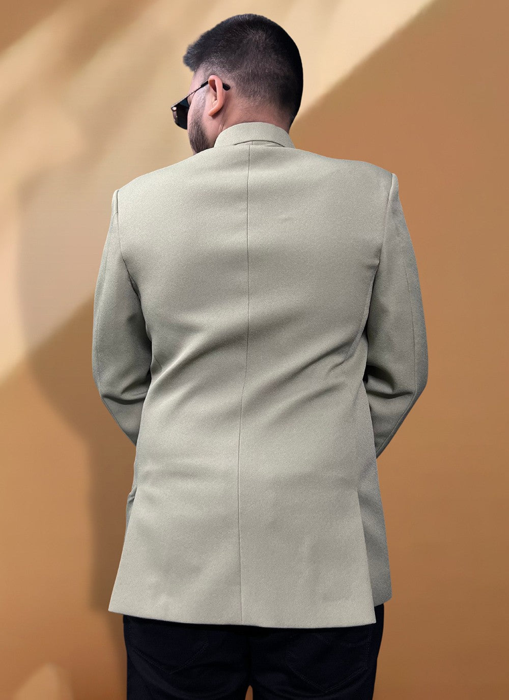 Fancy Work Rayon Green Coats & Blazers - M5567