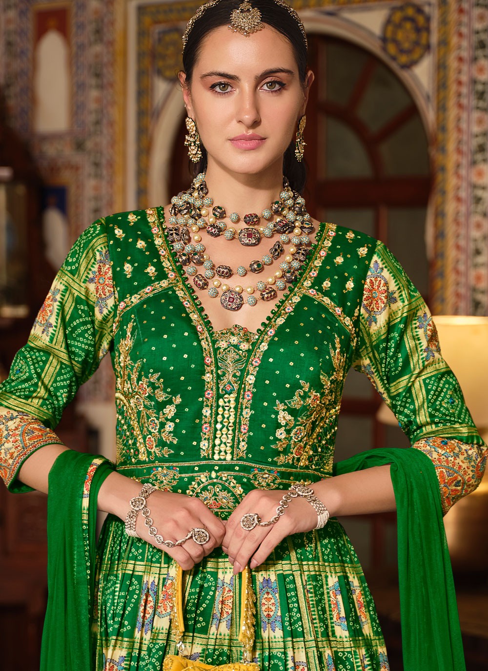 Embroidered Silk Gown - G1886