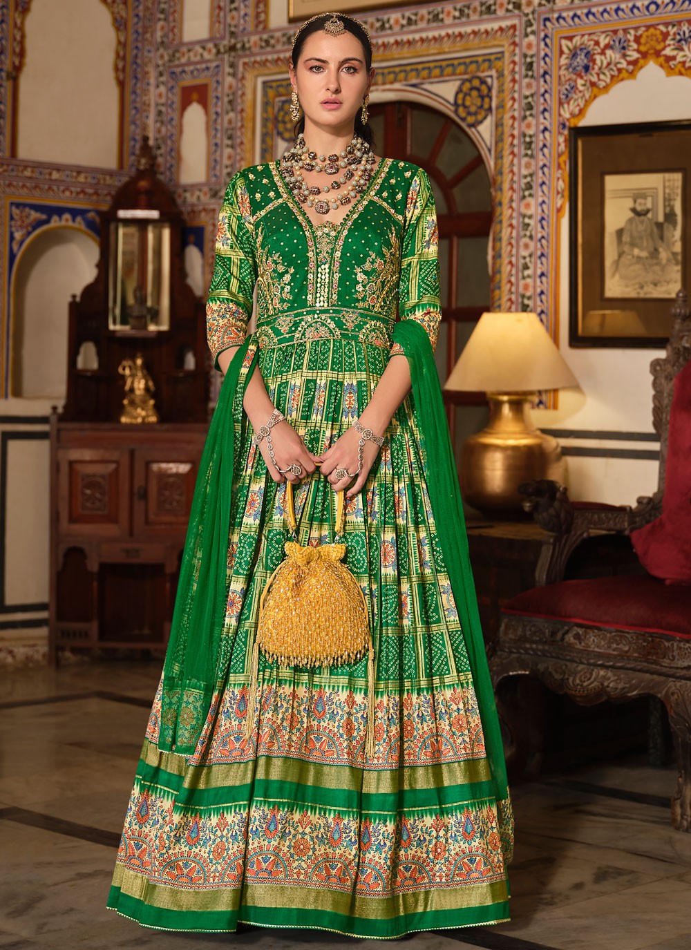 Embroidered Silk Gown - G1886