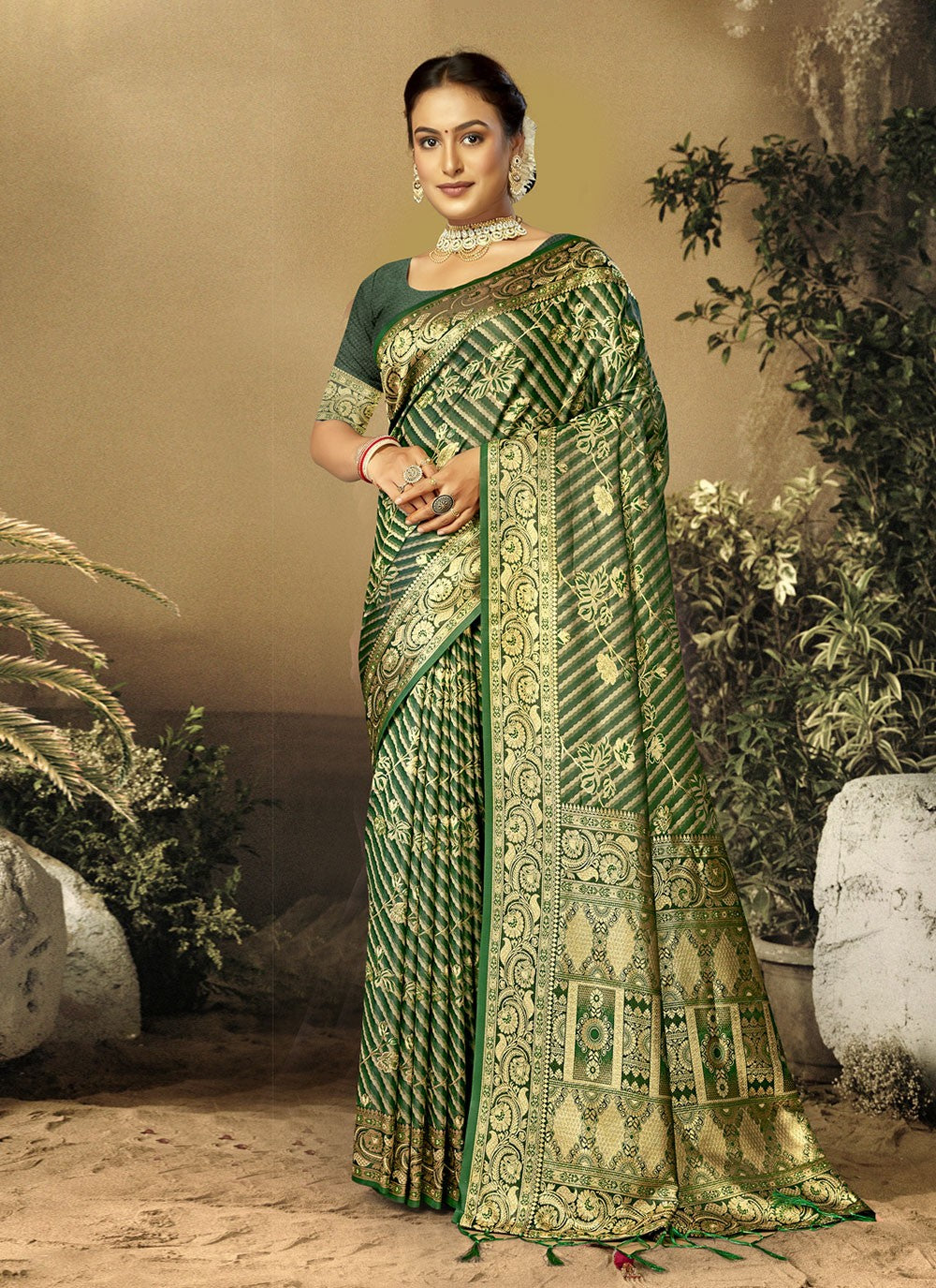 Traditional Weaving Zari Satin Silk Saree - S7937