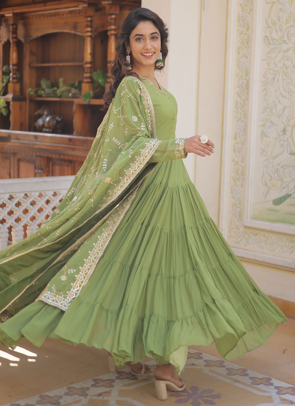 Faux Georgette Gown - G1280