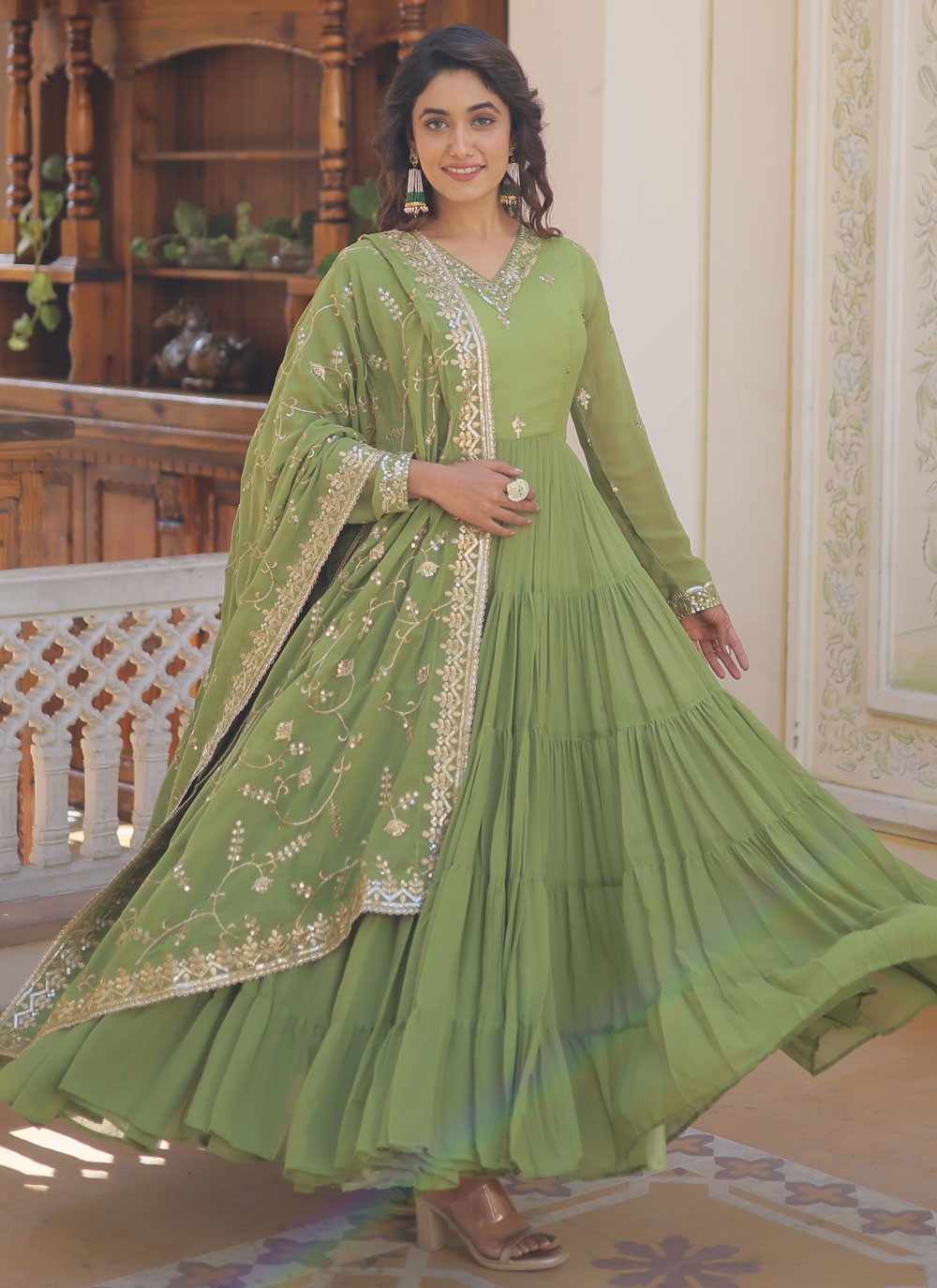Faux Georgette Gown - G1280
