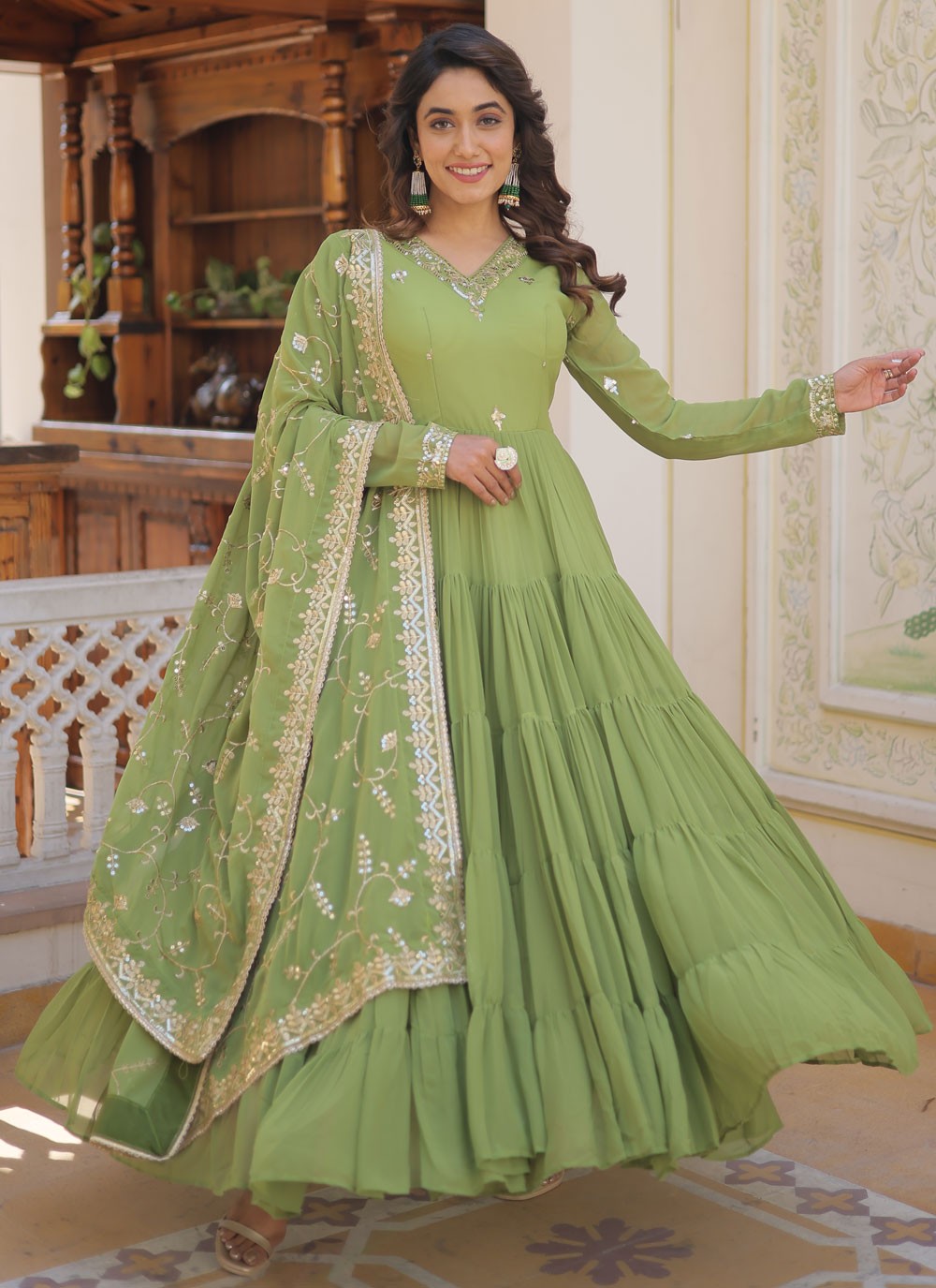 Faux Georgette Gown - G1280