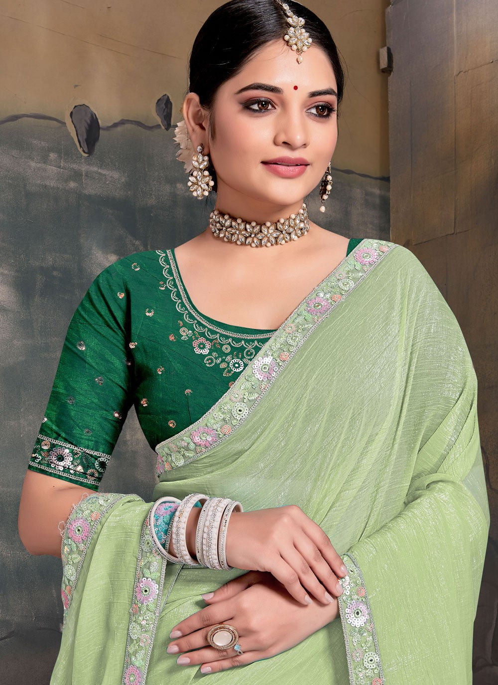 Classic Saree Cord Green Silk Saree S13097