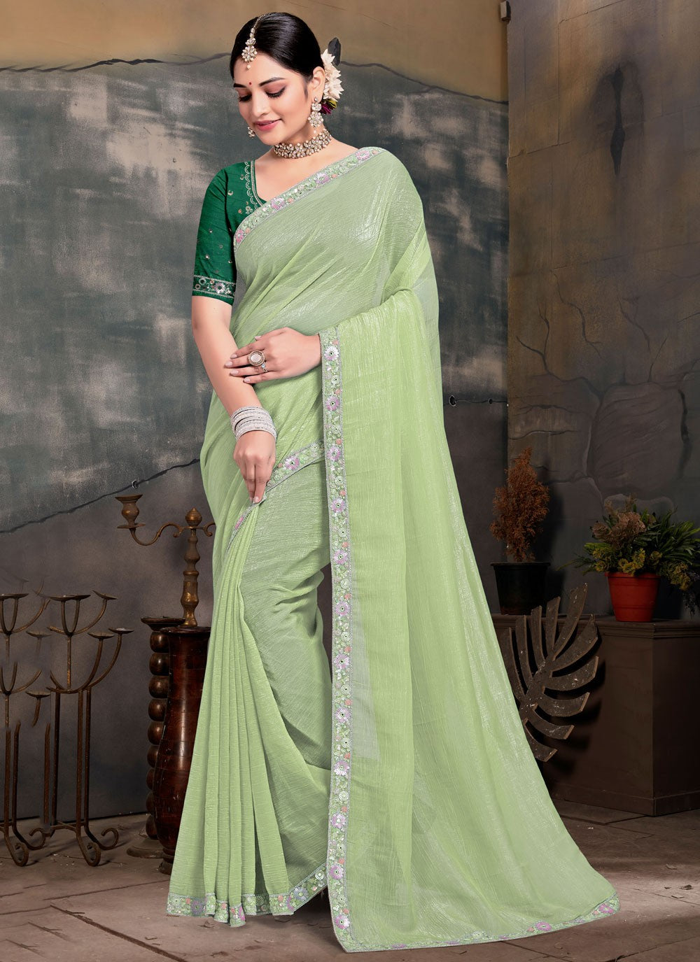 Classic Saree Cord Green Silk Saree S13097