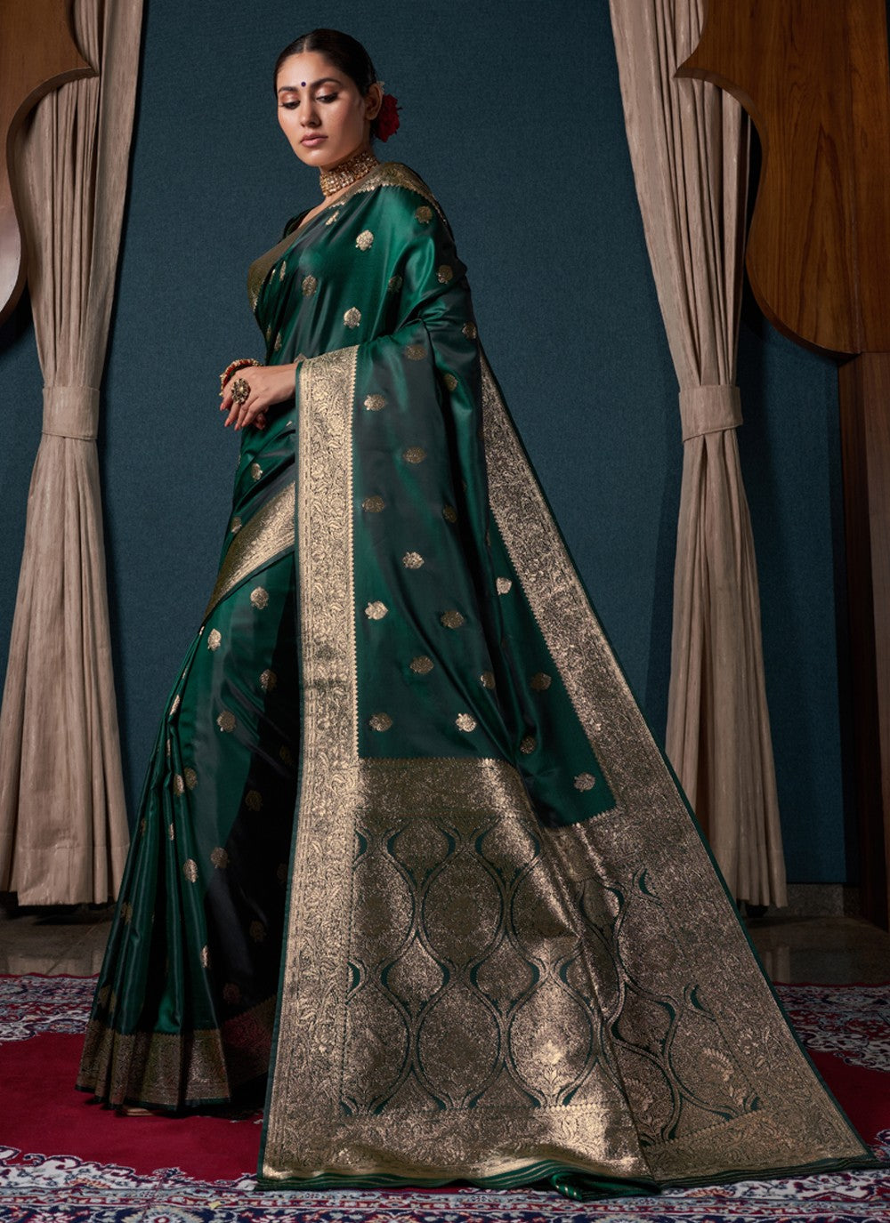 Classic Designer Satin Silk Saree - S3845