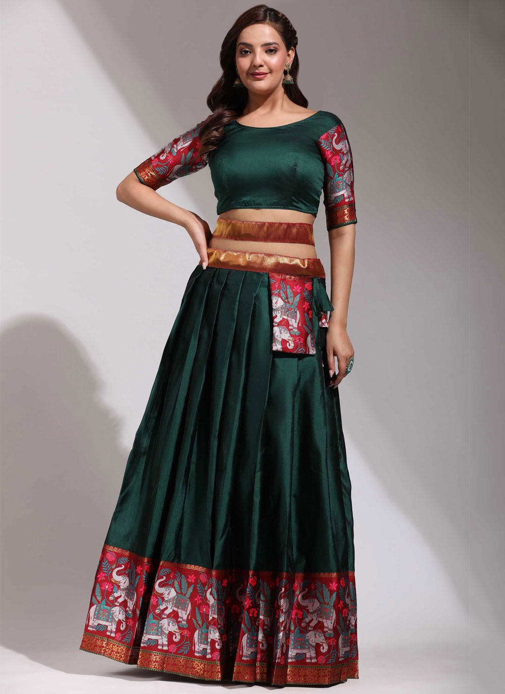 Weaving Zari Silk A - Line Lehenga - L2468