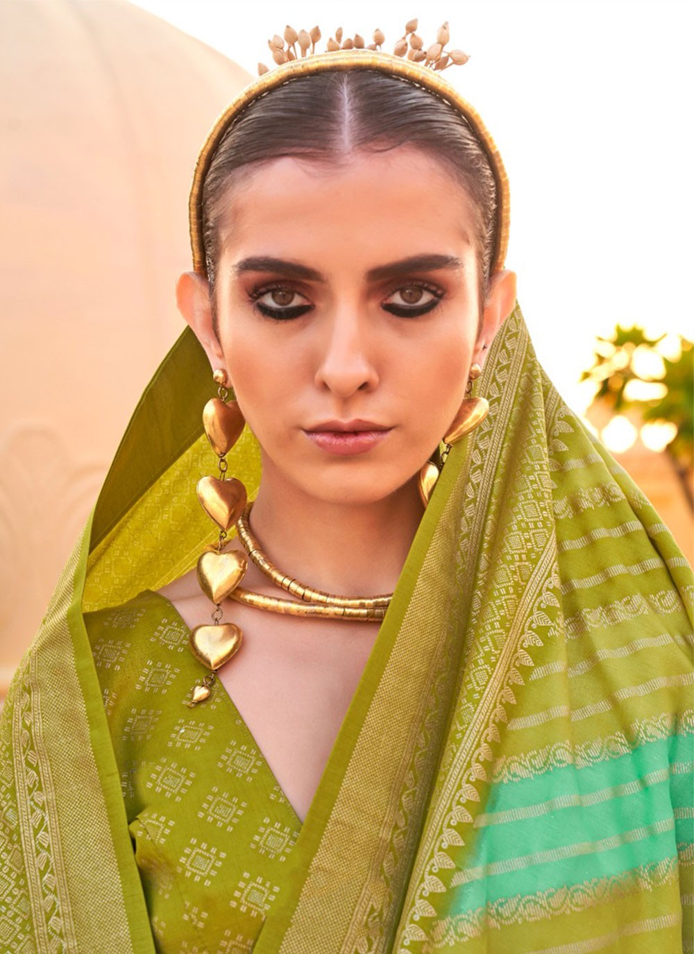 Classic Foliage Prints Silk Saree - S7236