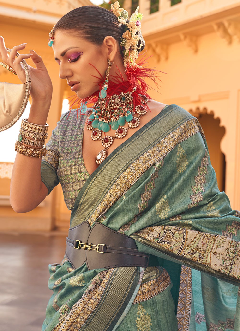 Classic Printed Silk Saree - S6215