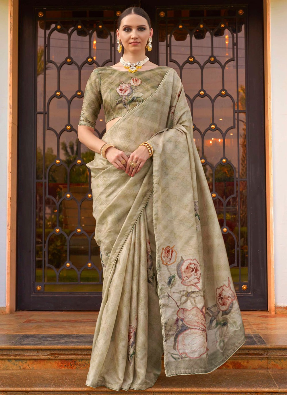 Classic Printed Silk Saree - S8450