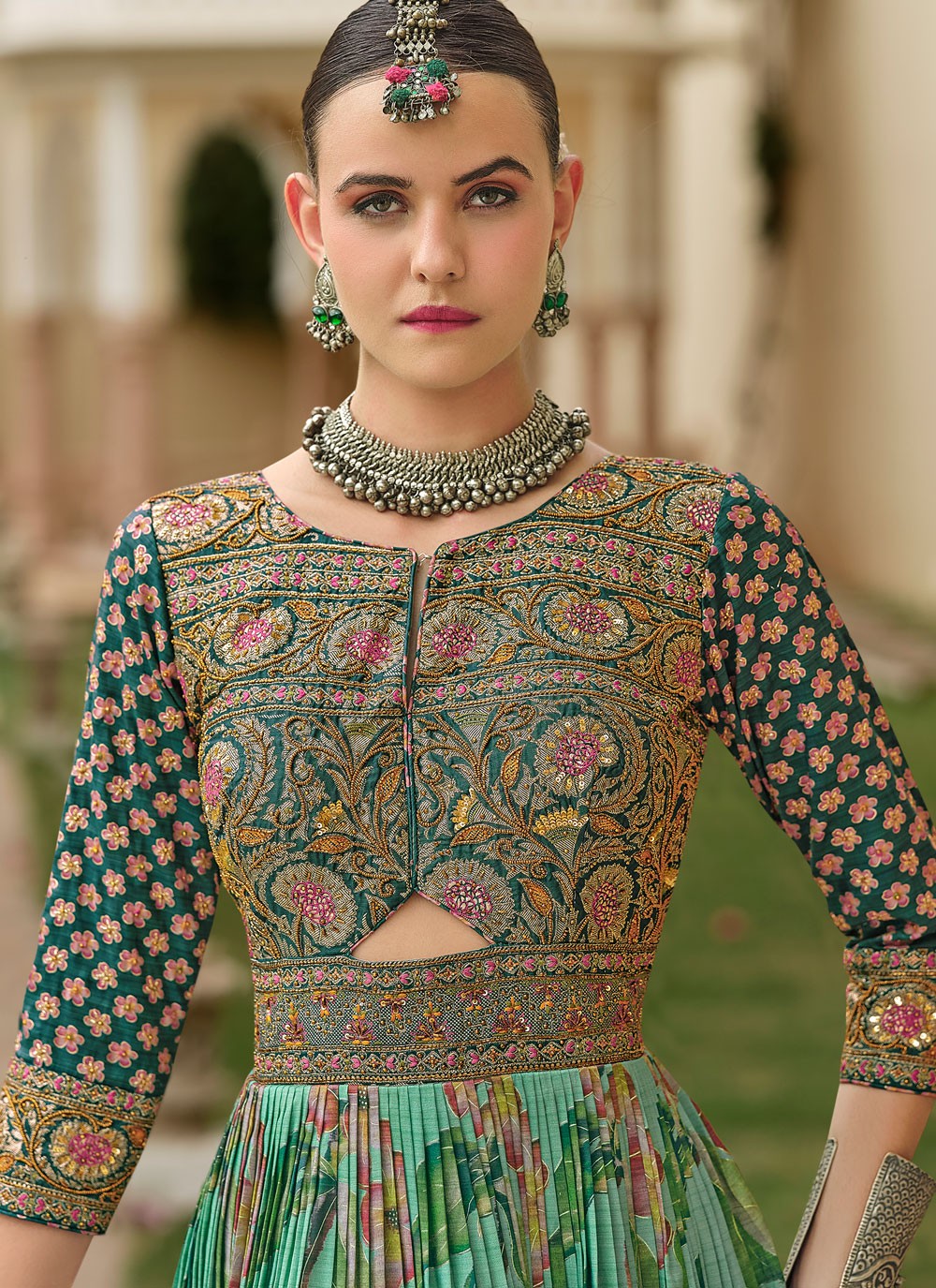 Embroidered Silk Gown - G1894