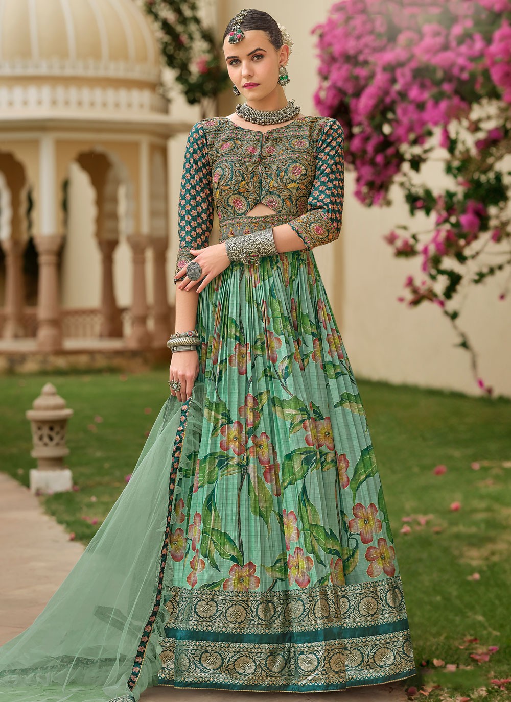 Embroidered Silk Gown - G1894