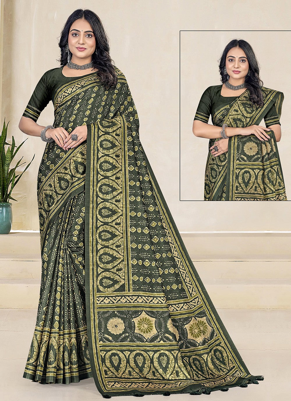 Green Silk Trendy Saree Woven S19650