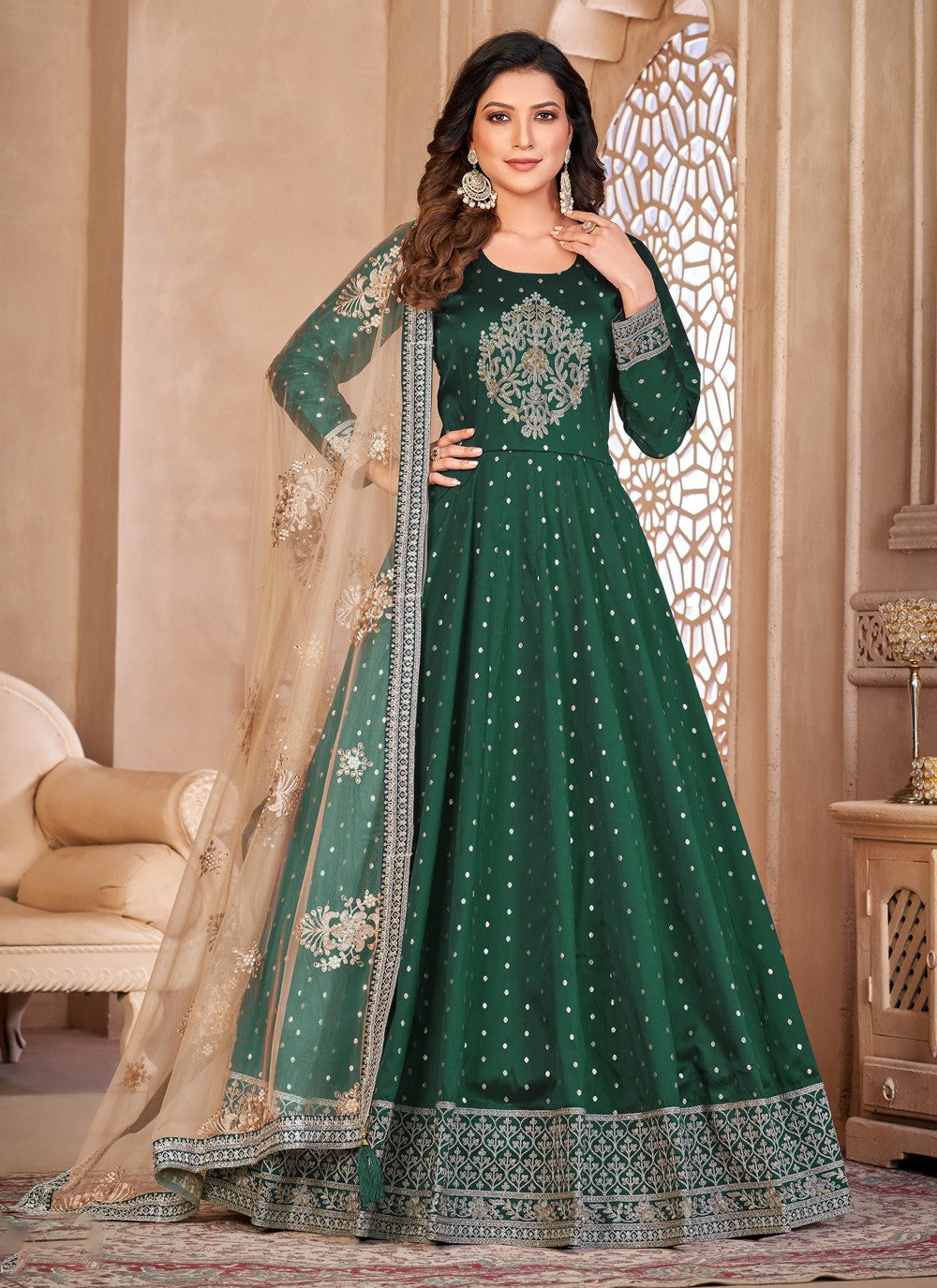 Tafeta Silk Salwar Suit - T1276
