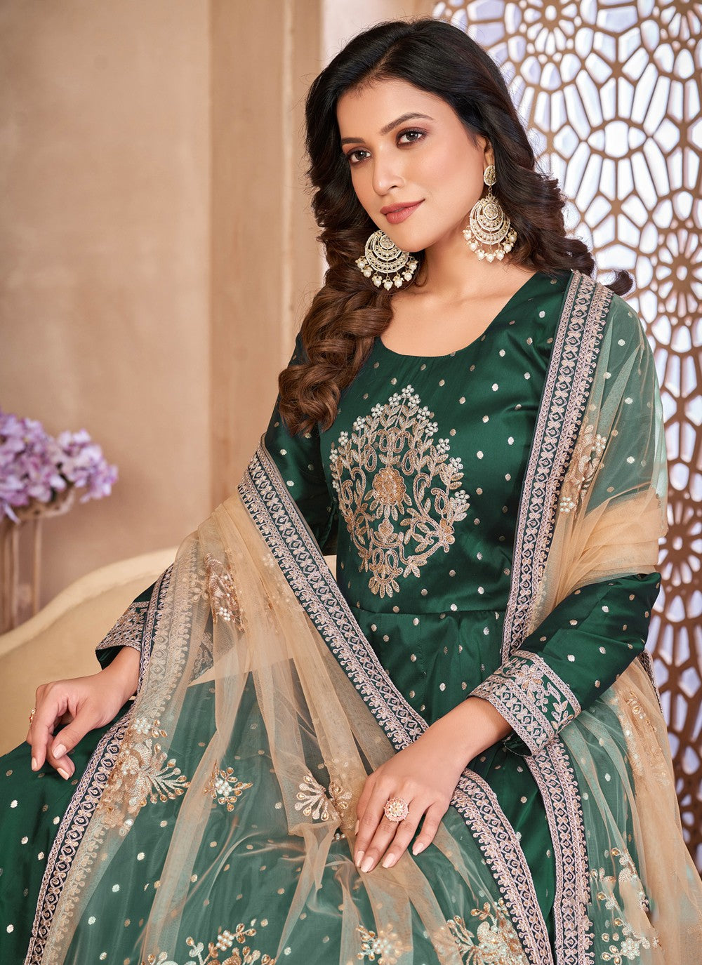 Tafeta Silk Salwar Suit - T1276