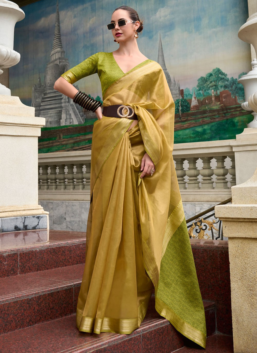 Classic Weaving Zari Tissue Saree - S8004