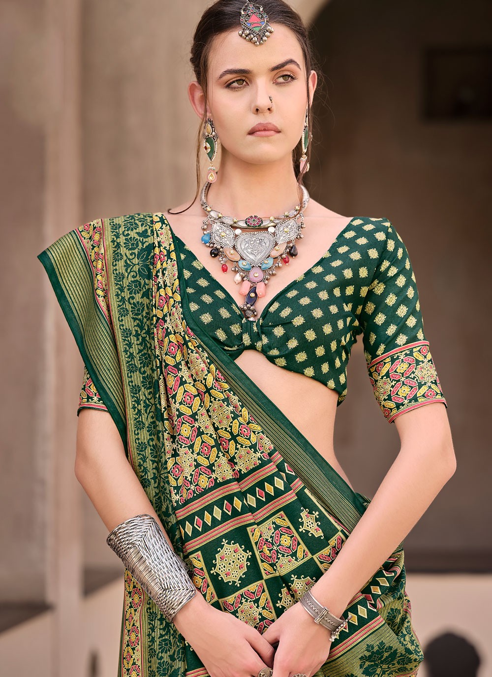 Classic Printed Silk Saree - S8623