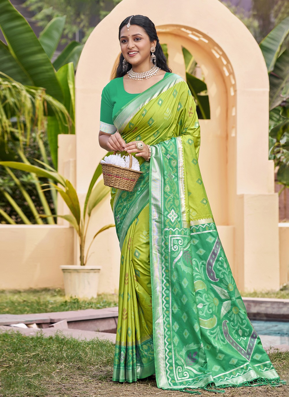 Contemporary Weaving Zari Green Silk S12927