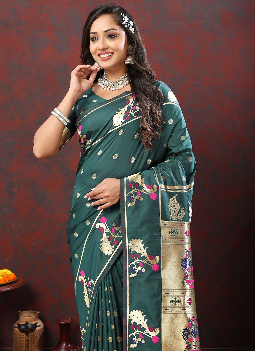 Trendy Meenakari Silk Saree - S4722
