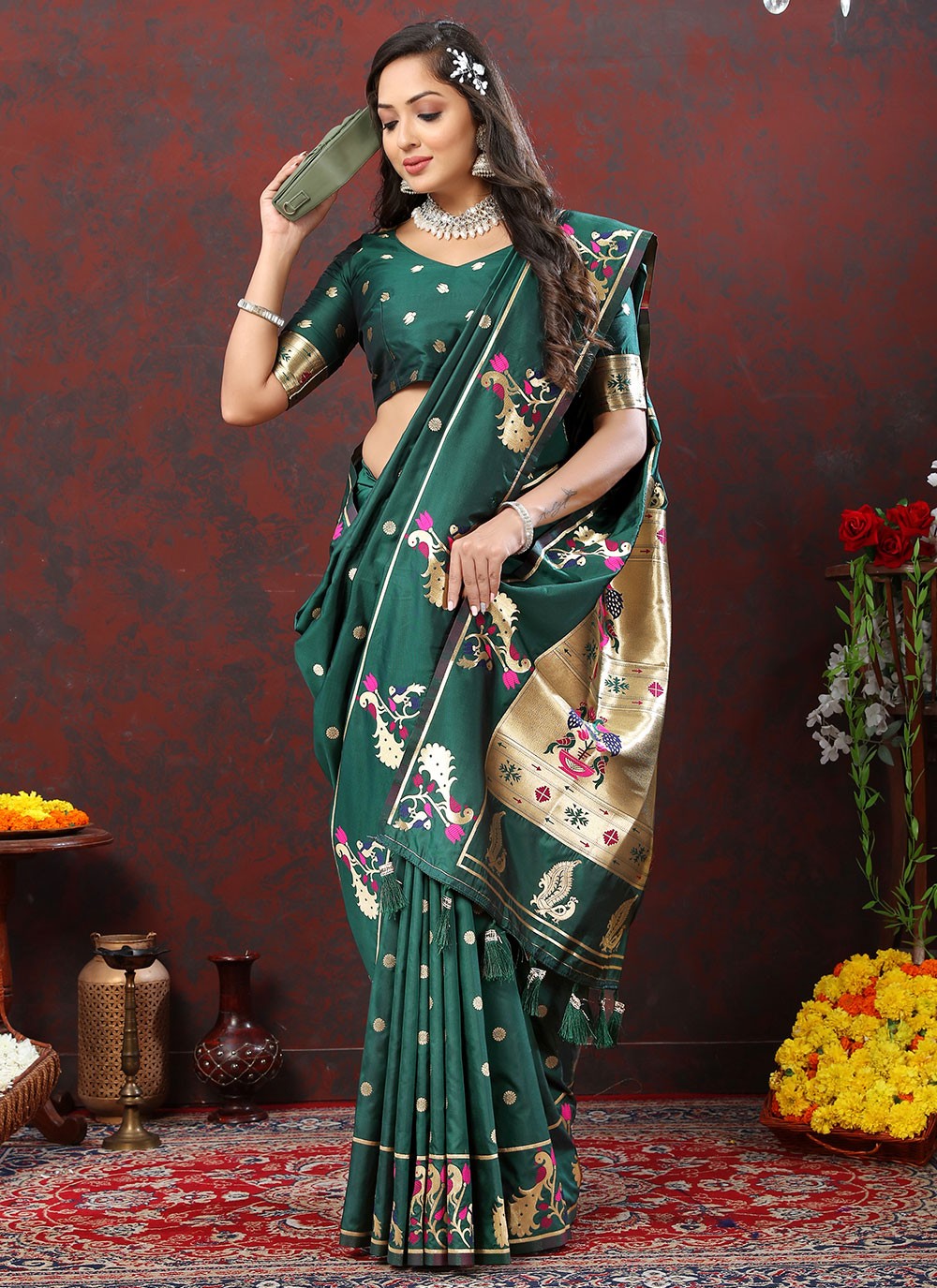 Trendy Meenakari Silk Saree - S4722