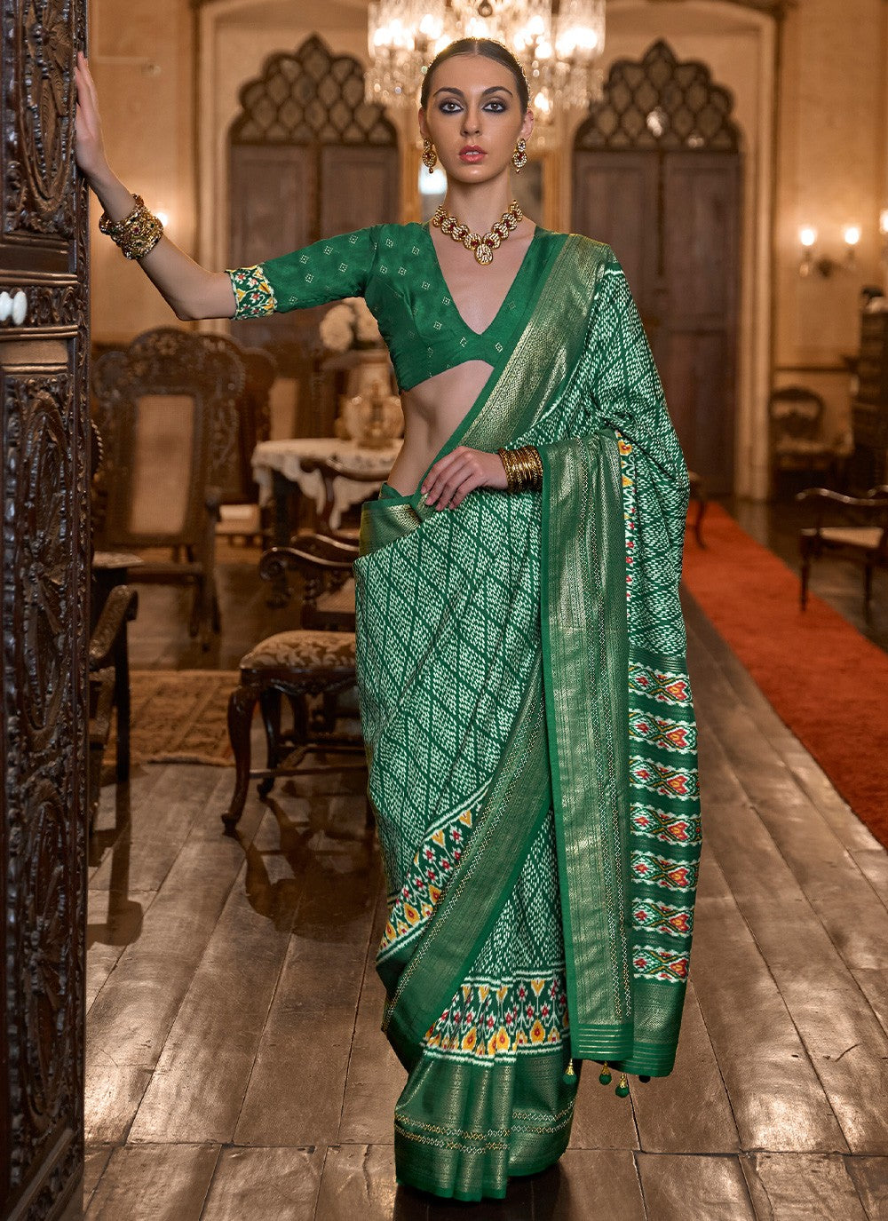Classic Printed Patola Silk Saree - S2797