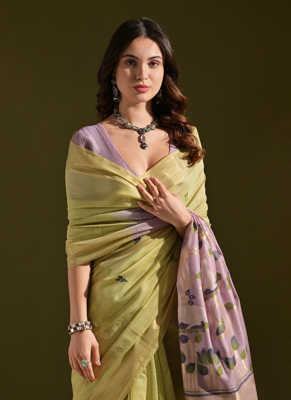 Classic Saree Woven Green Cotton Saree S13333
