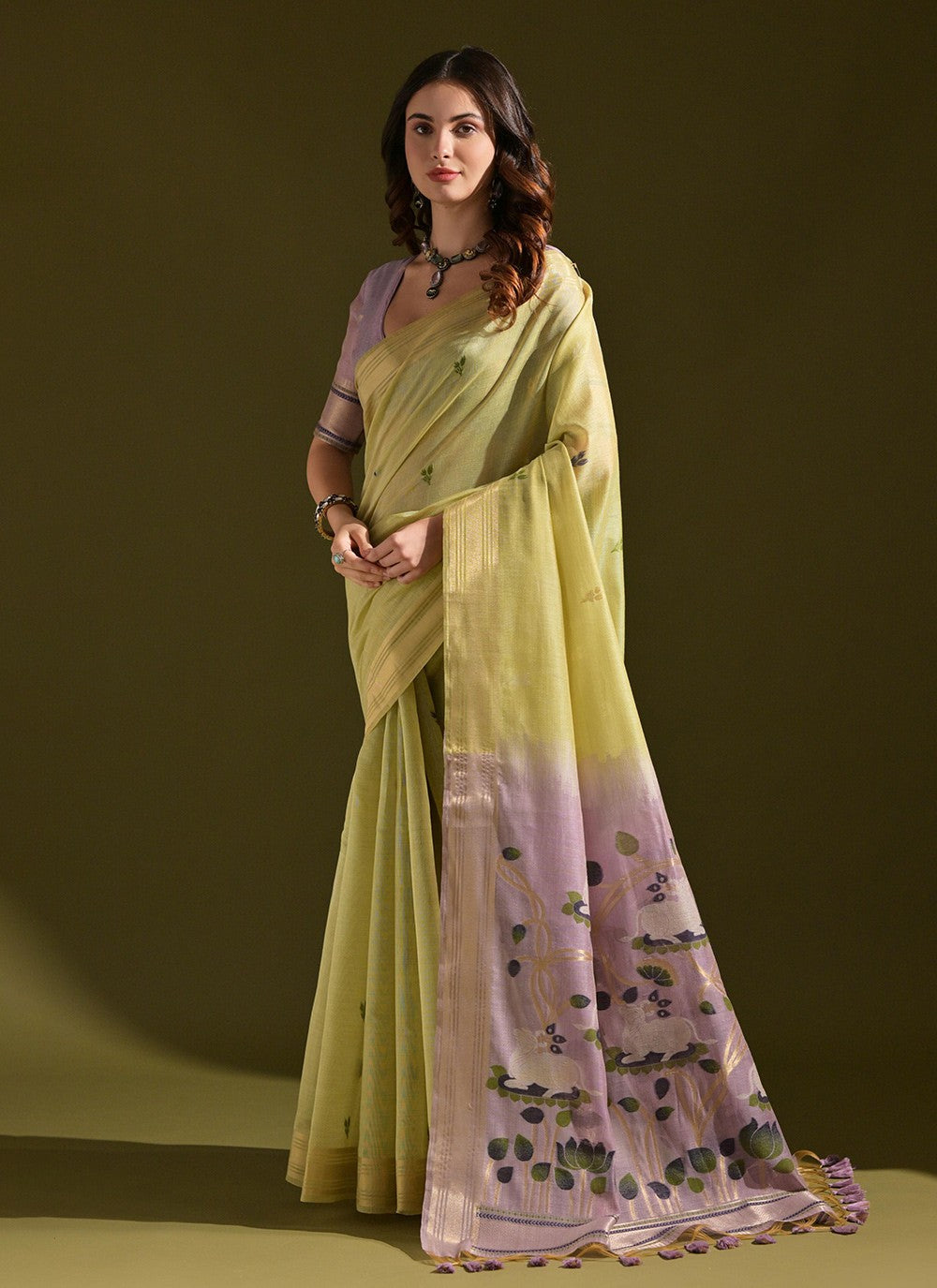 Classic Saree Woven Green Cotton Saree S13333