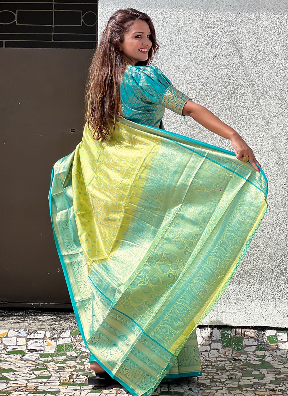 Classic Woven Silk, Tissue Saree - S8579