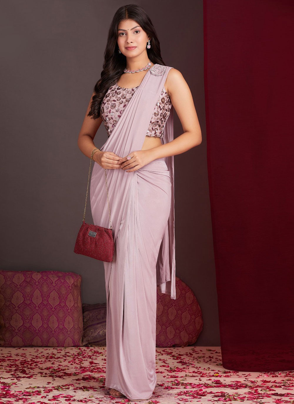 Fancy Work Silk Saree - S11601