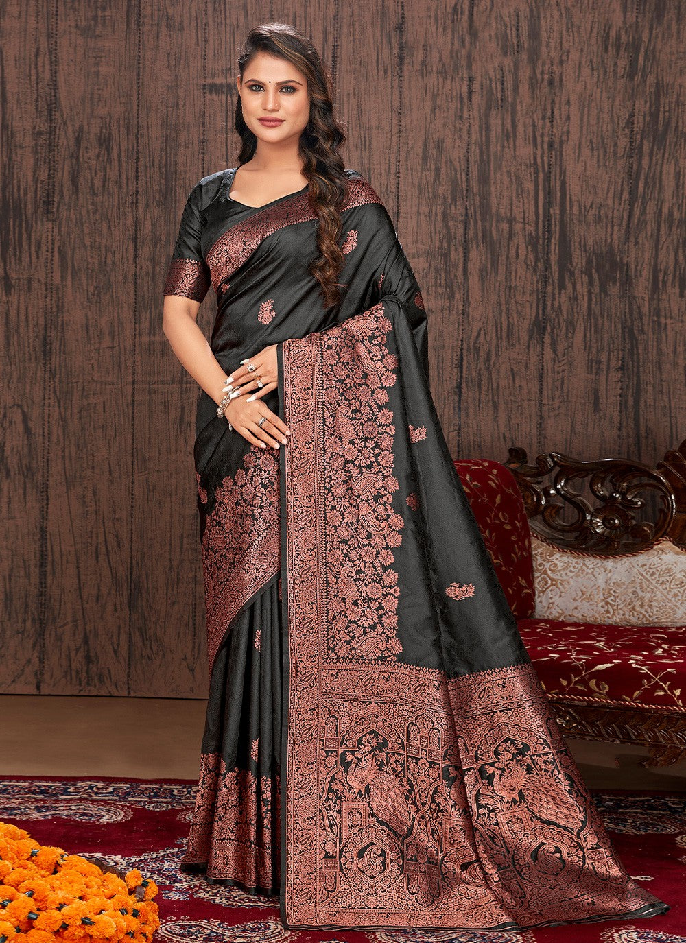 Classic Border Work Banarasi Silk Saree - S2974
