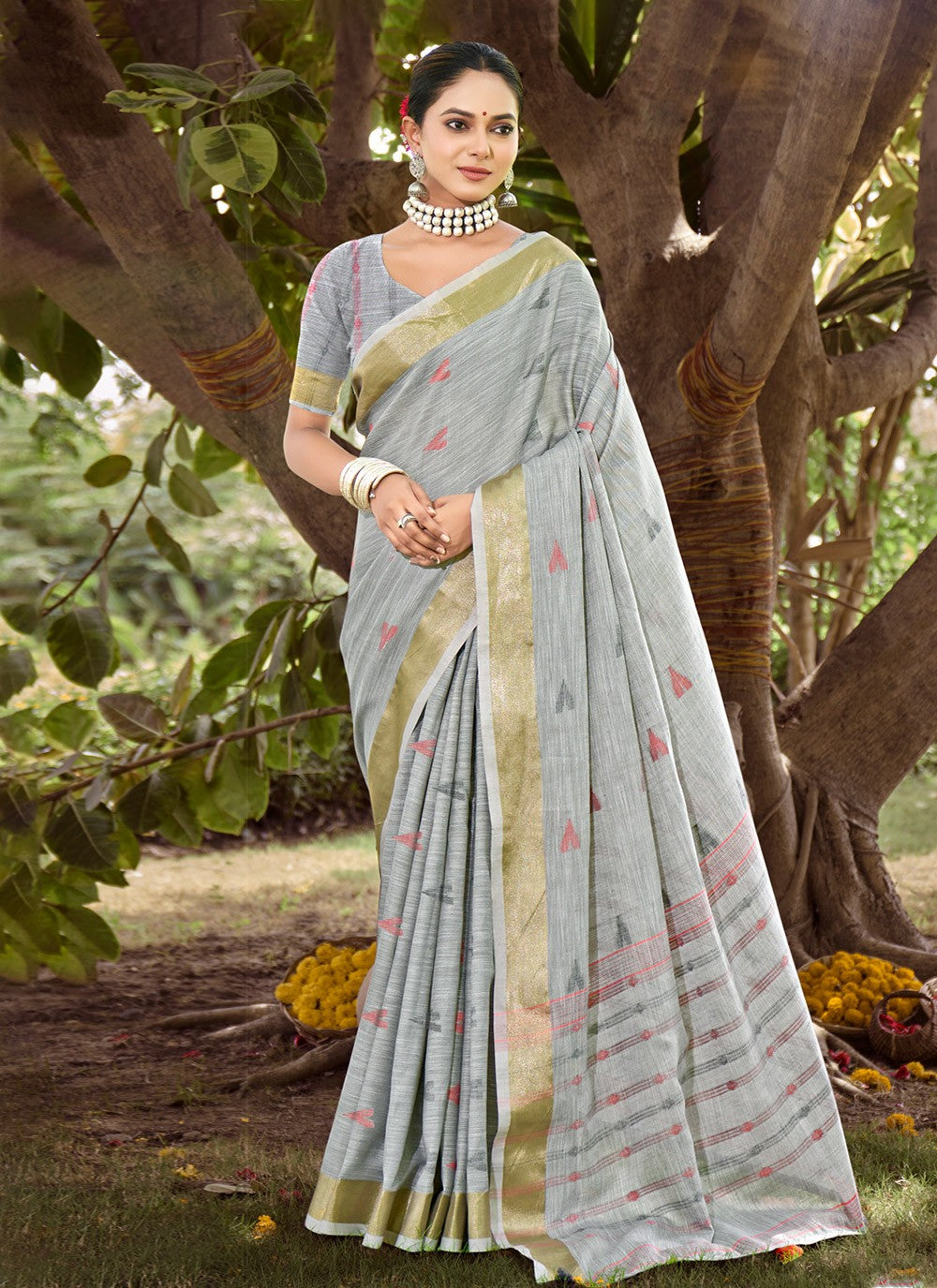 Casual Weaving Zari Cotton Saree - S6794