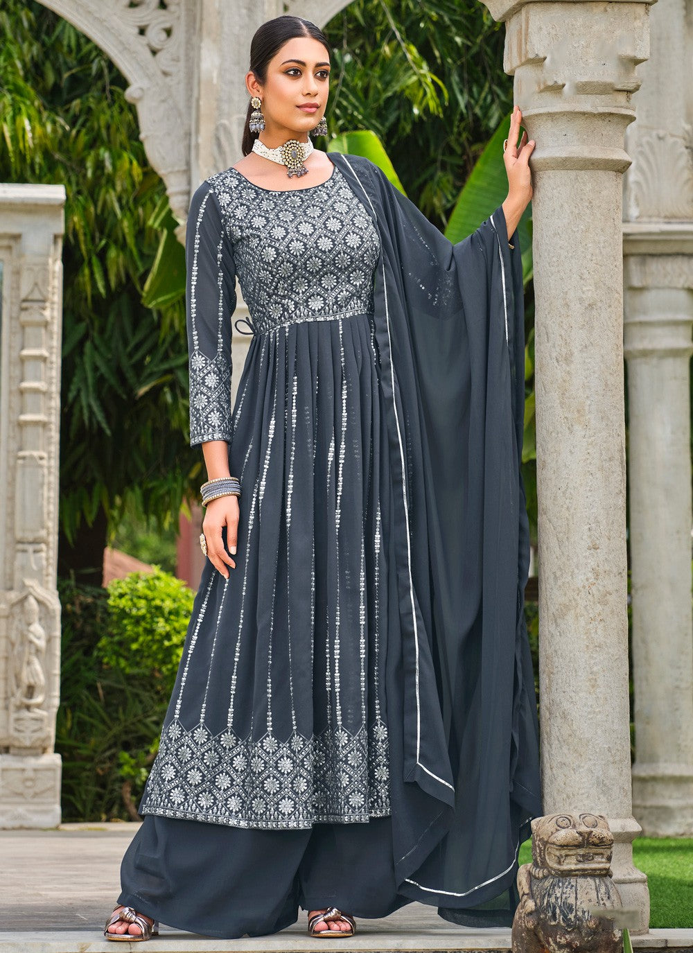 Faux Georgette Salwar Suit - T1409