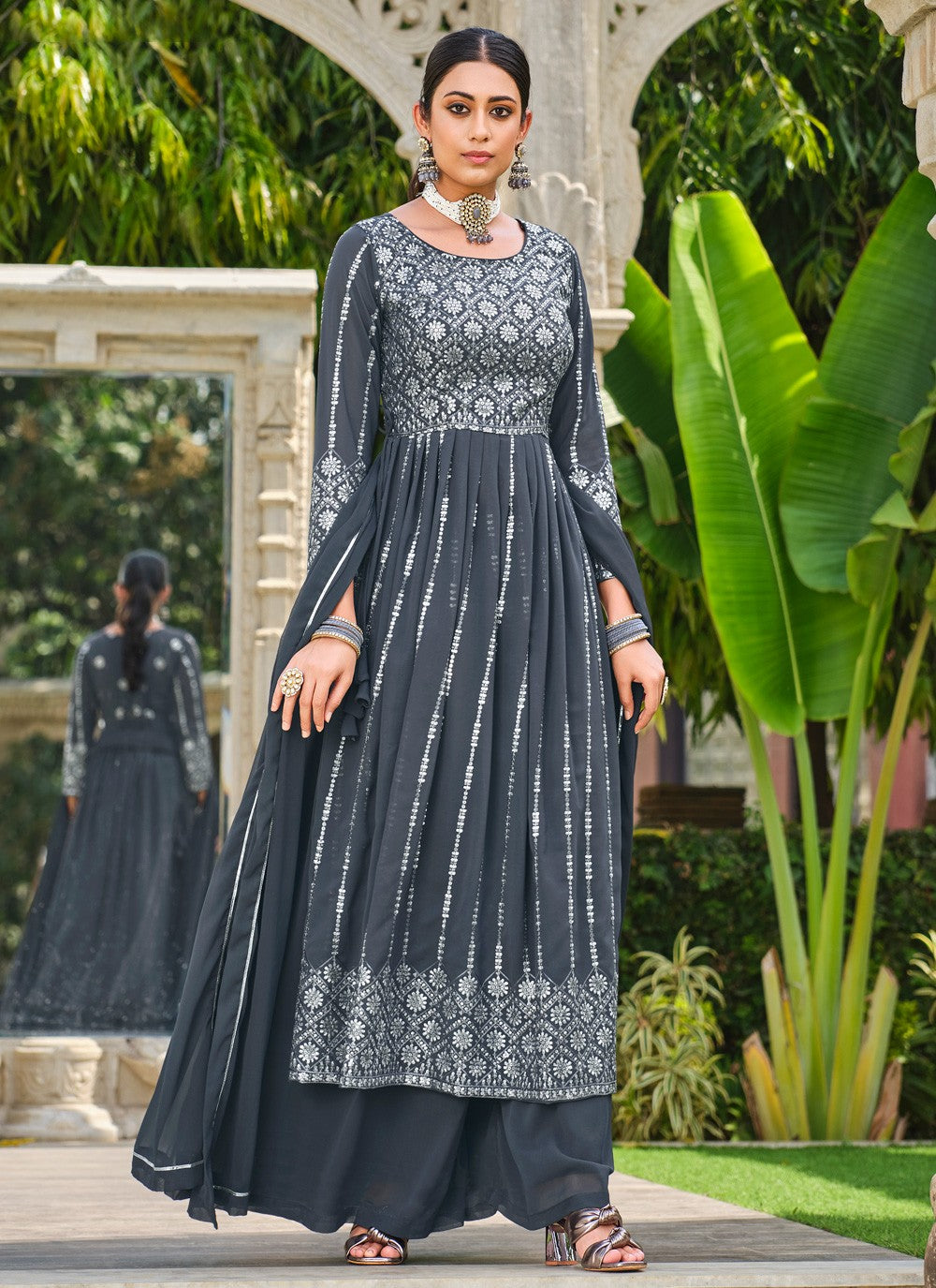 Faux Georgette Salwar Suit - T1409