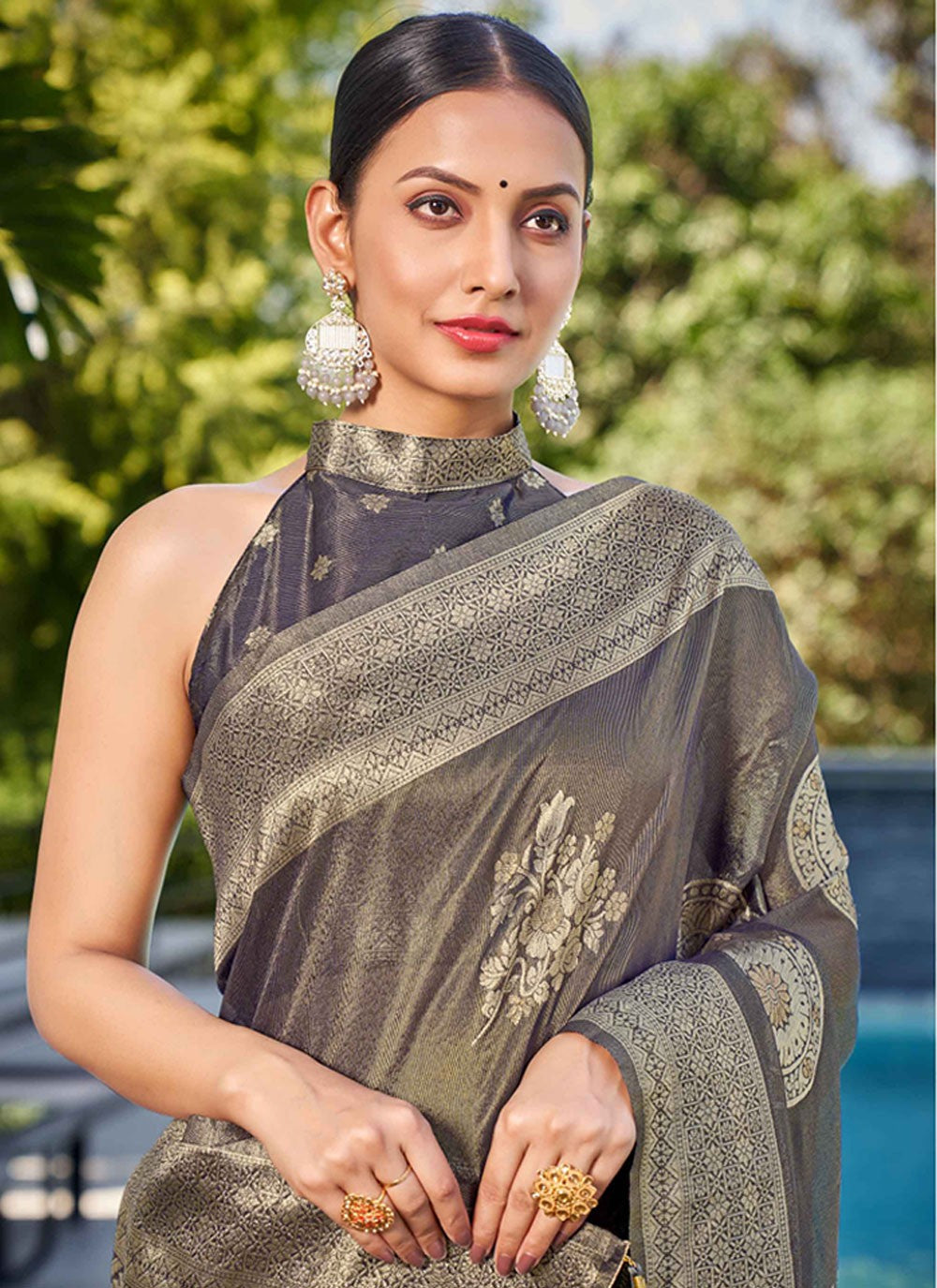 Classic Woven Shimmer, Silk Saree - S7041