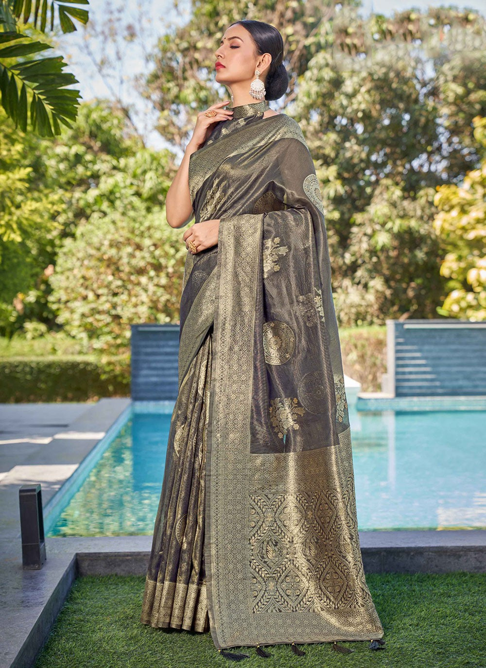 Classic Woven Shimmer, Silk Saree - S7041