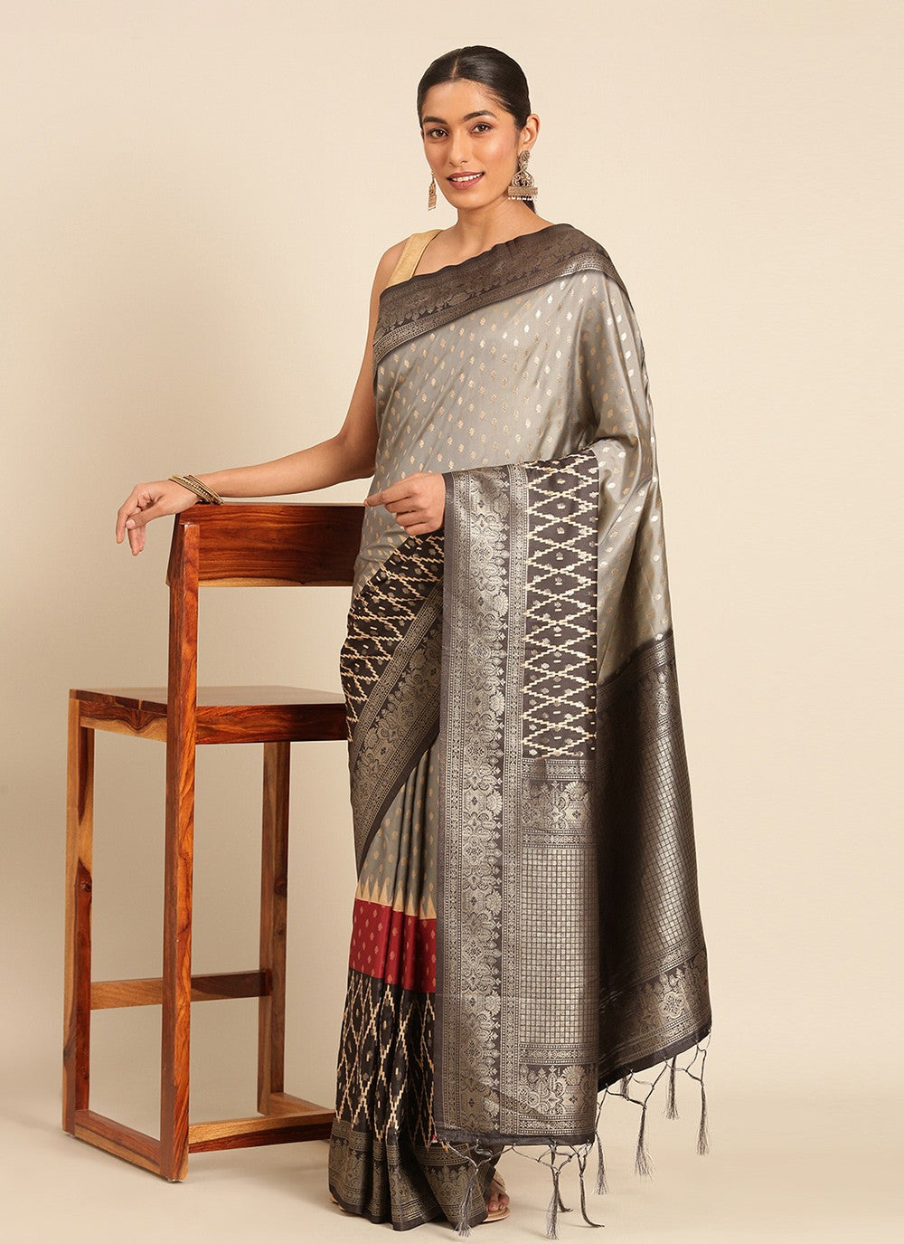 Traditional Printed Silk Saree - S8156