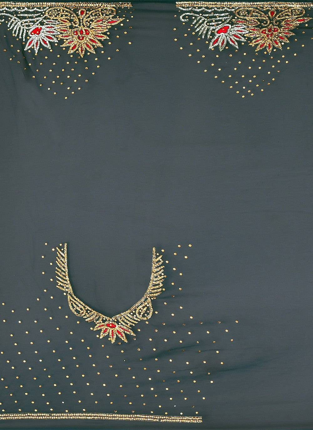 Classic Hand Embroidery Georgette Saree - S9372