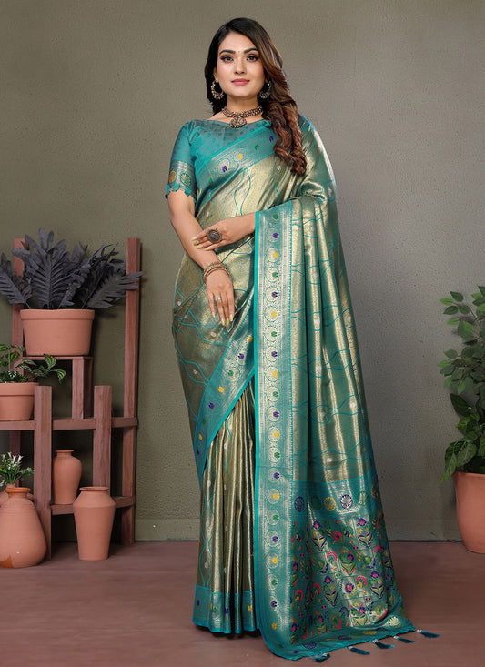 Woven Banarasi Silk Grey Saree S14793