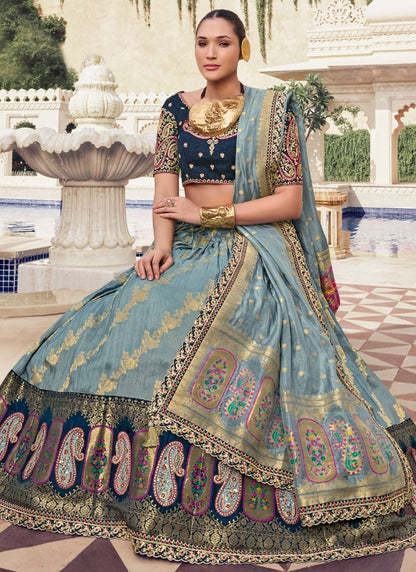 Chikankari Work Organza, Tissue A - Line Lehenga - L2696
