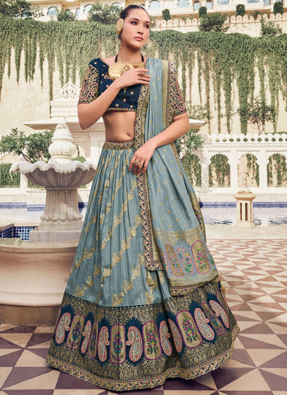 Chikankari Work Organza, Tissue A - Line Lehenga - L2696