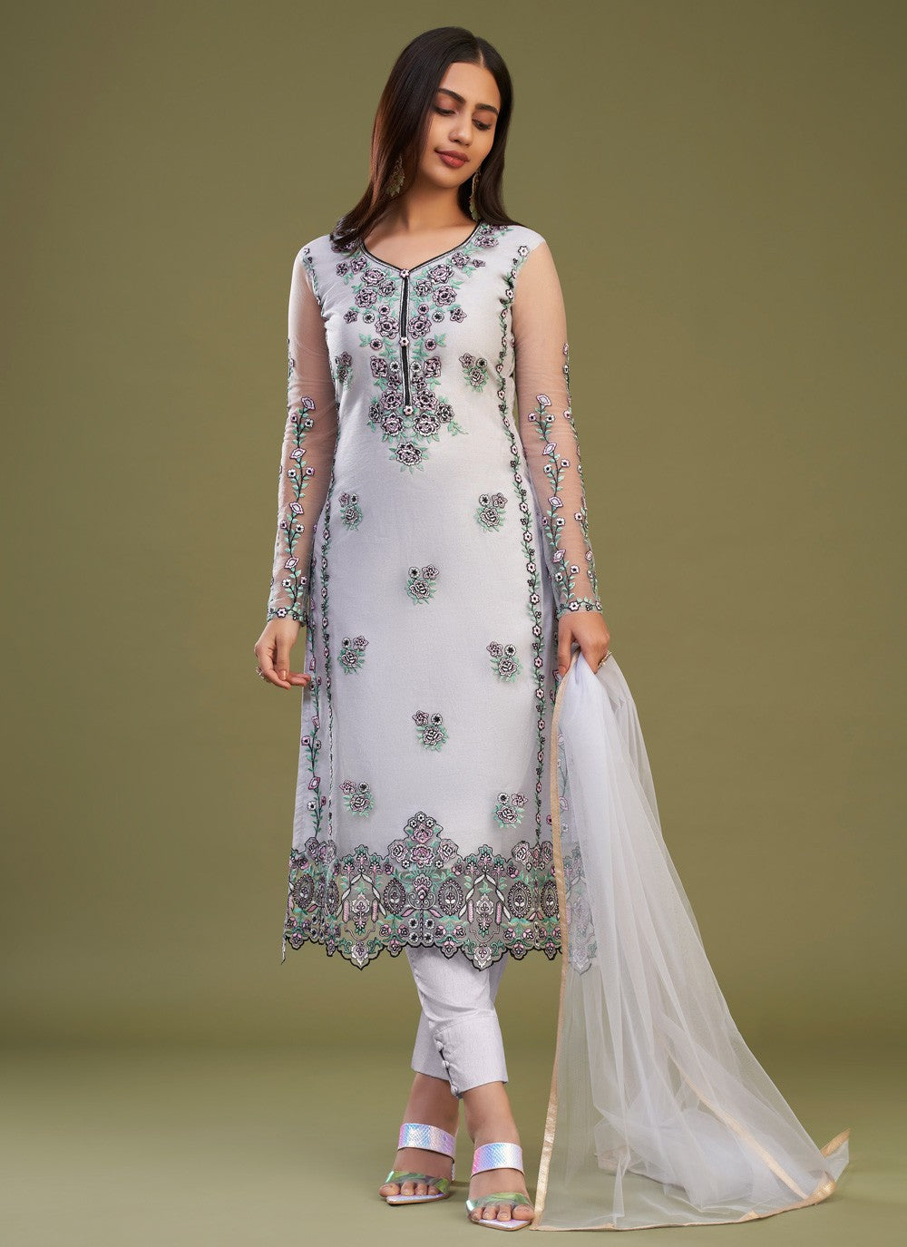 Net Salwar Suit - T1466