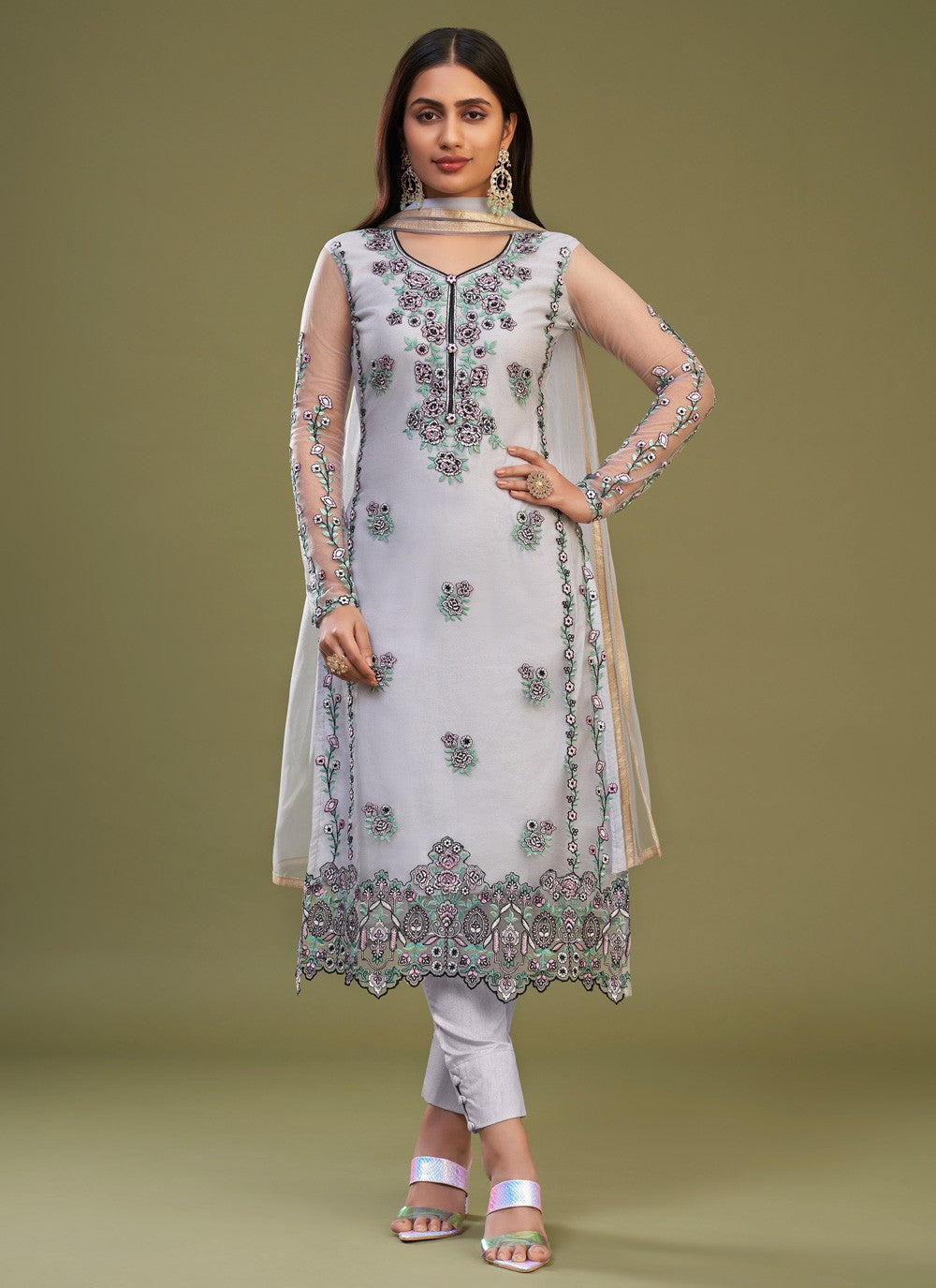 Net Salwar Suit - T1466