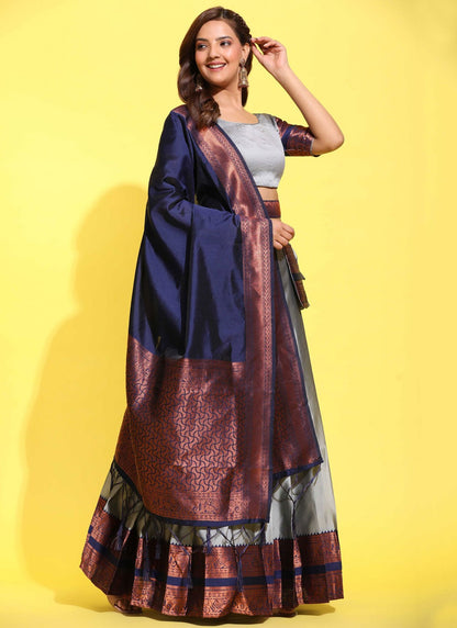 Woven Silk A - Line Lehenga - L2491