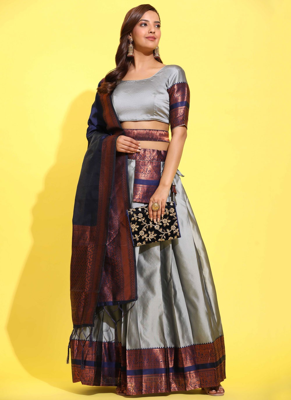 Woven Silk A - Line Lehenga - L2491