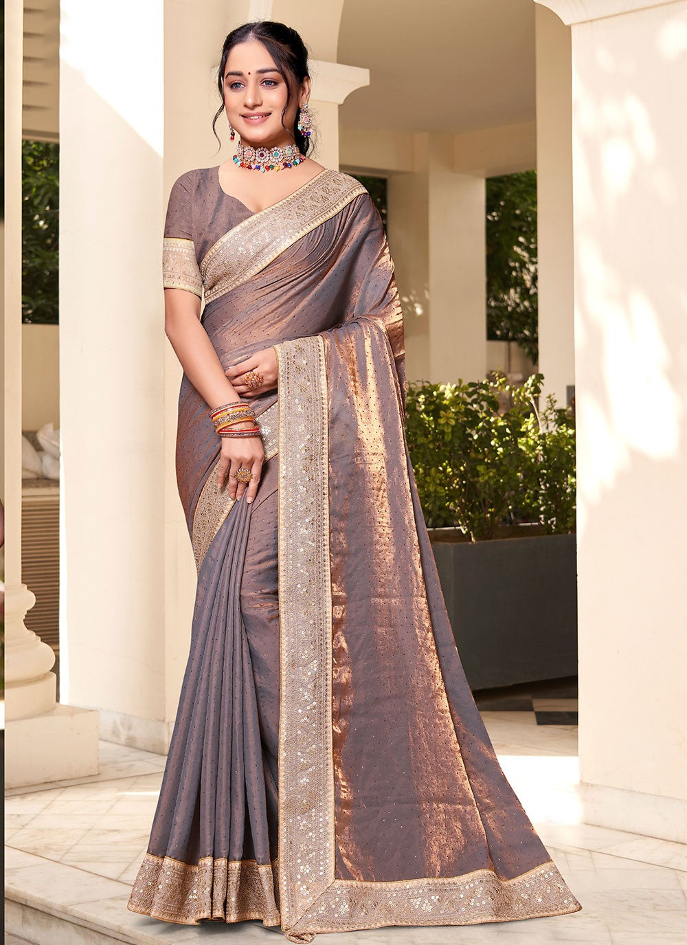 Classic Swarovski Silk Saree - S4828