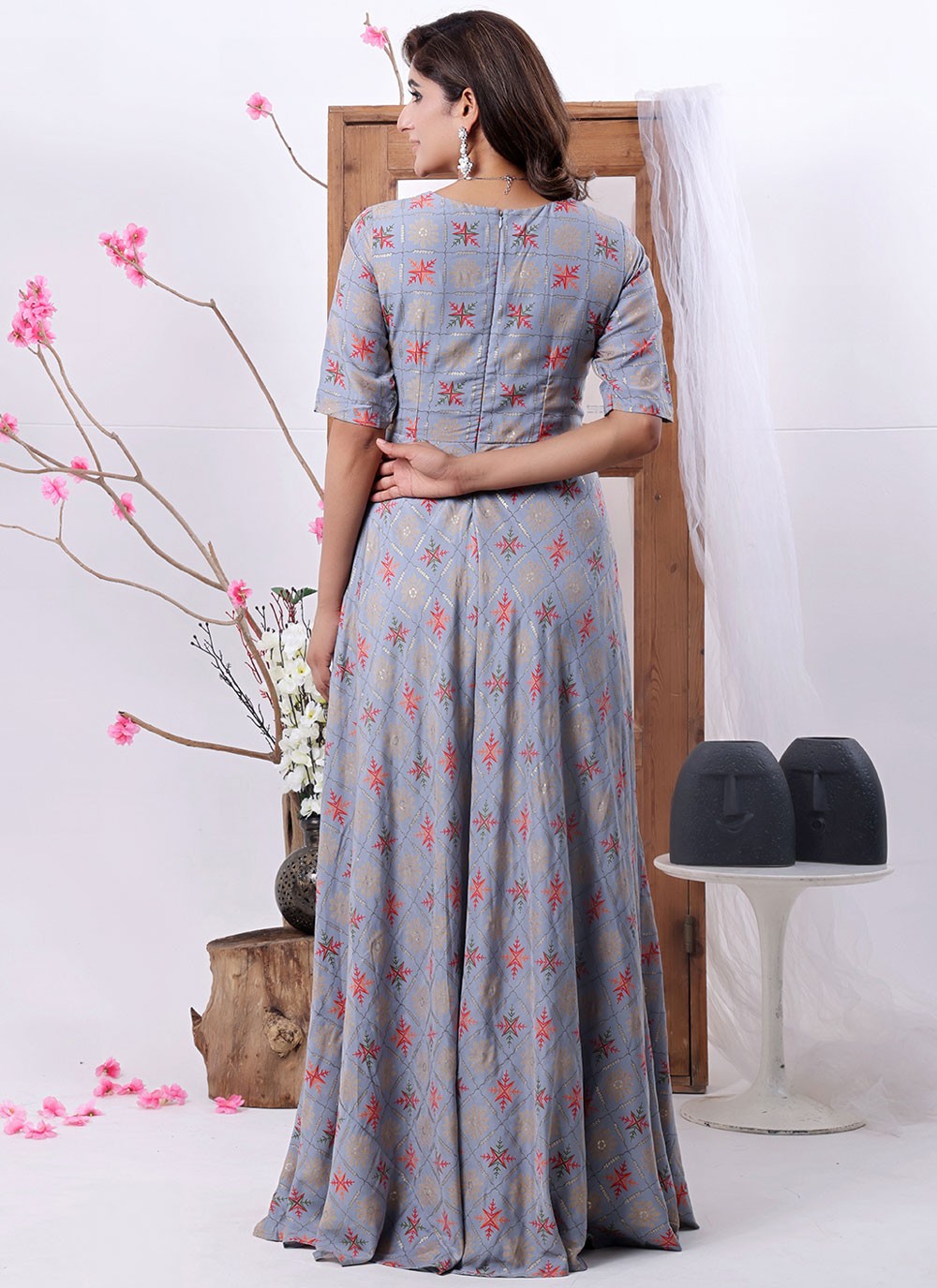 Printed Polyester Gown - G1774