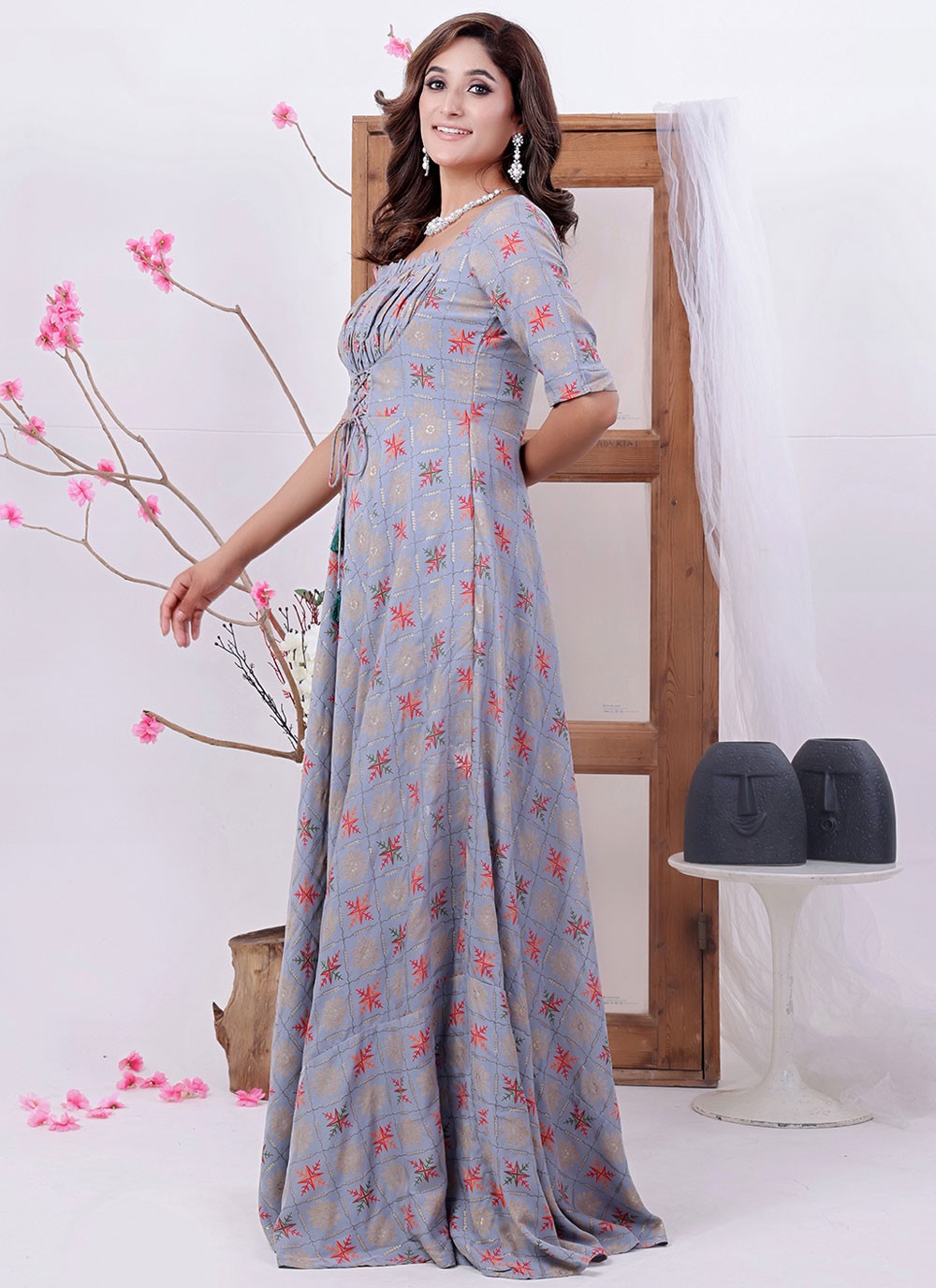 Printed Polyester Gown - G1774