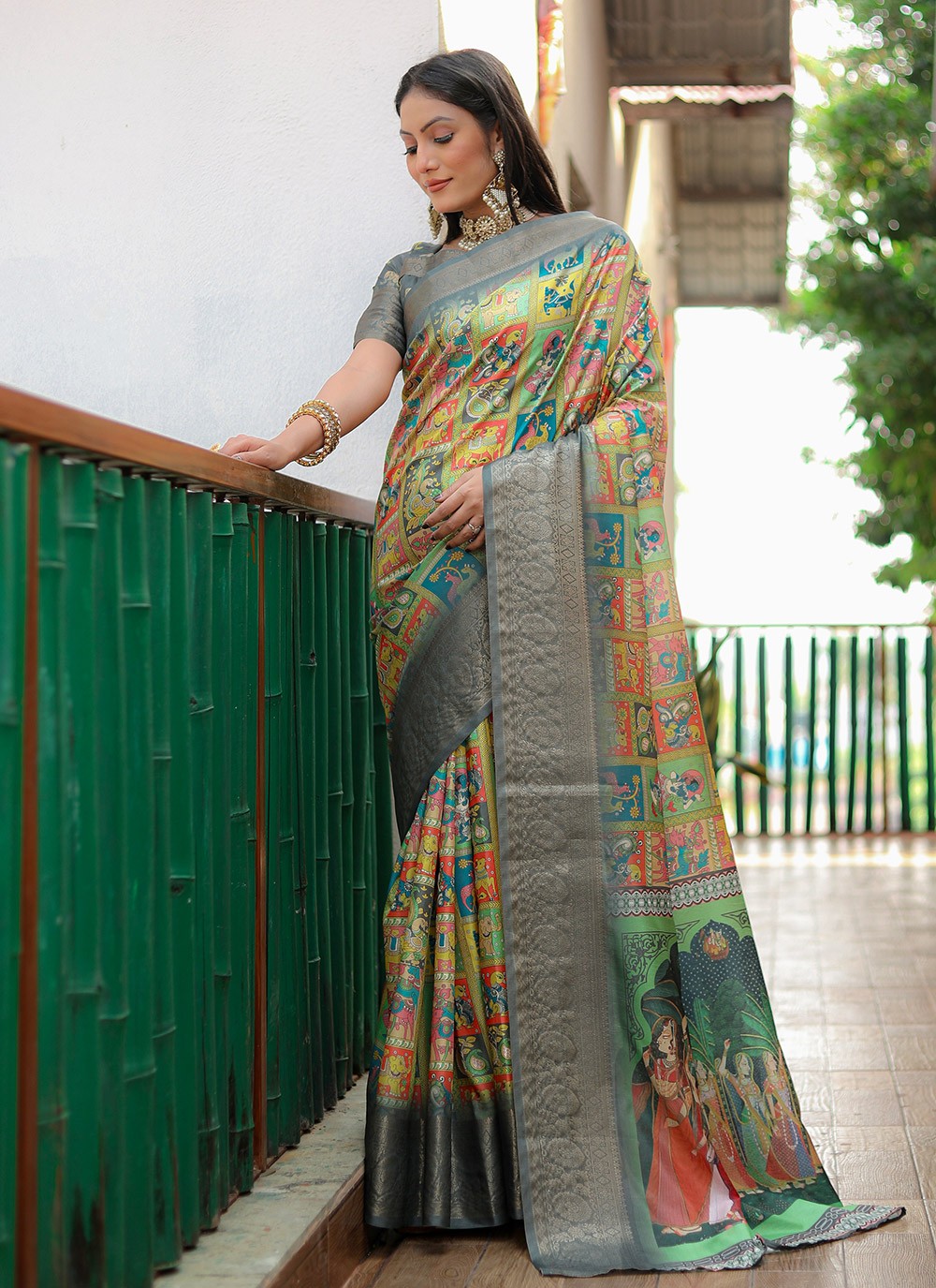 Classic Border Work Silk Saree - S8974