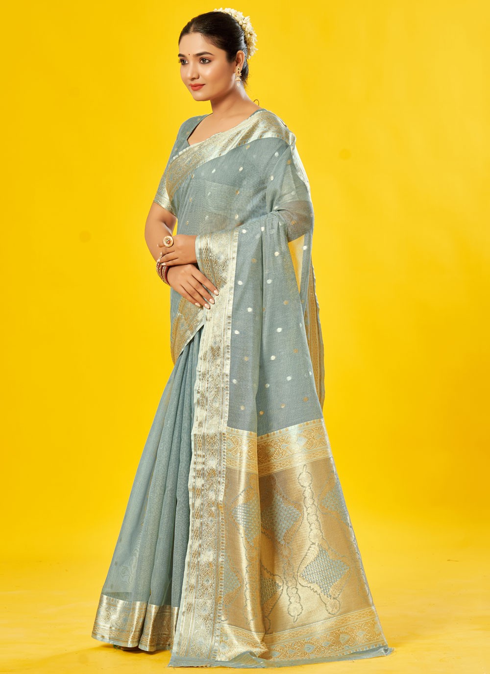 Classic Border Work Cotton Saree - S7592