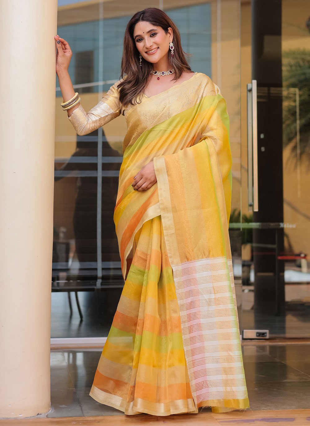 Woven, Zari Kanjivaram Silk Saree - S12324